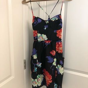 American Eagle Cross-back Strappy Floral Dress